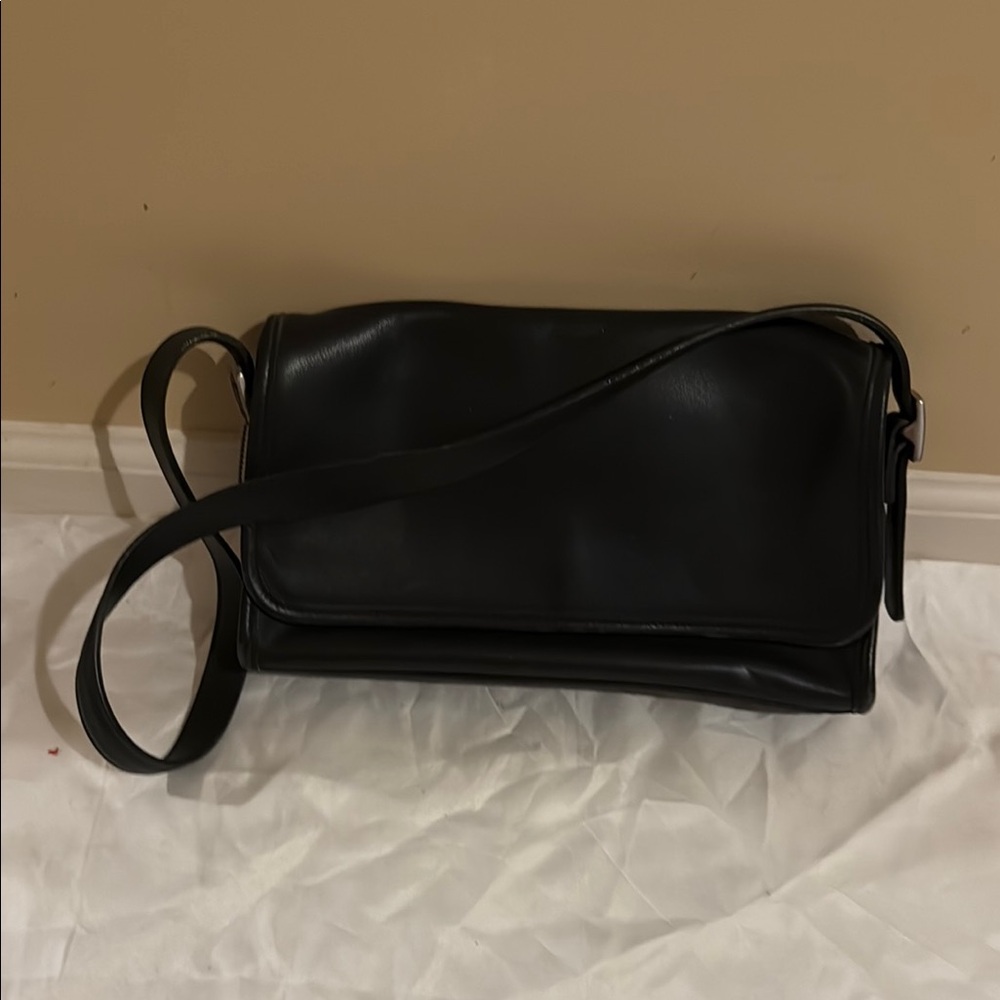 Black Leather  Coach Bag